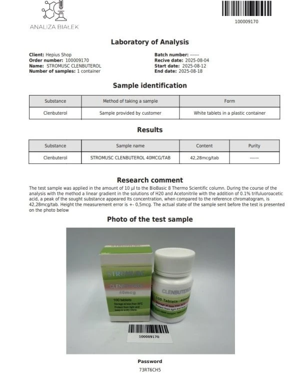 High-Quality STROMUSC Clenbuterol 40mcg For Bodybuilding CAS:37148-27-9 suppliers